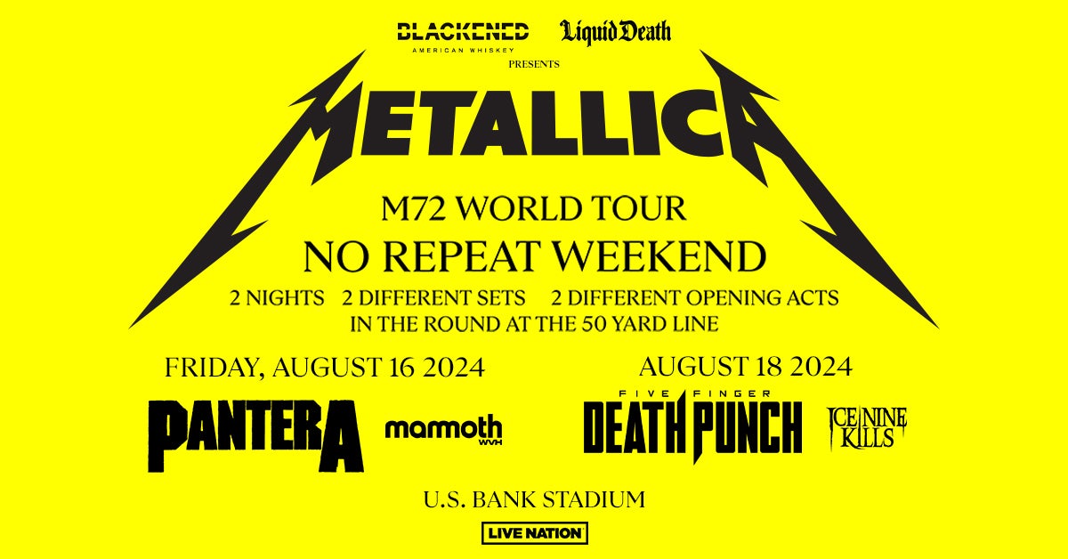METALLICA RETURNS TO U.S. BANK STADIUM FOR TWO SHOWS IN AUGUST 2024 | U